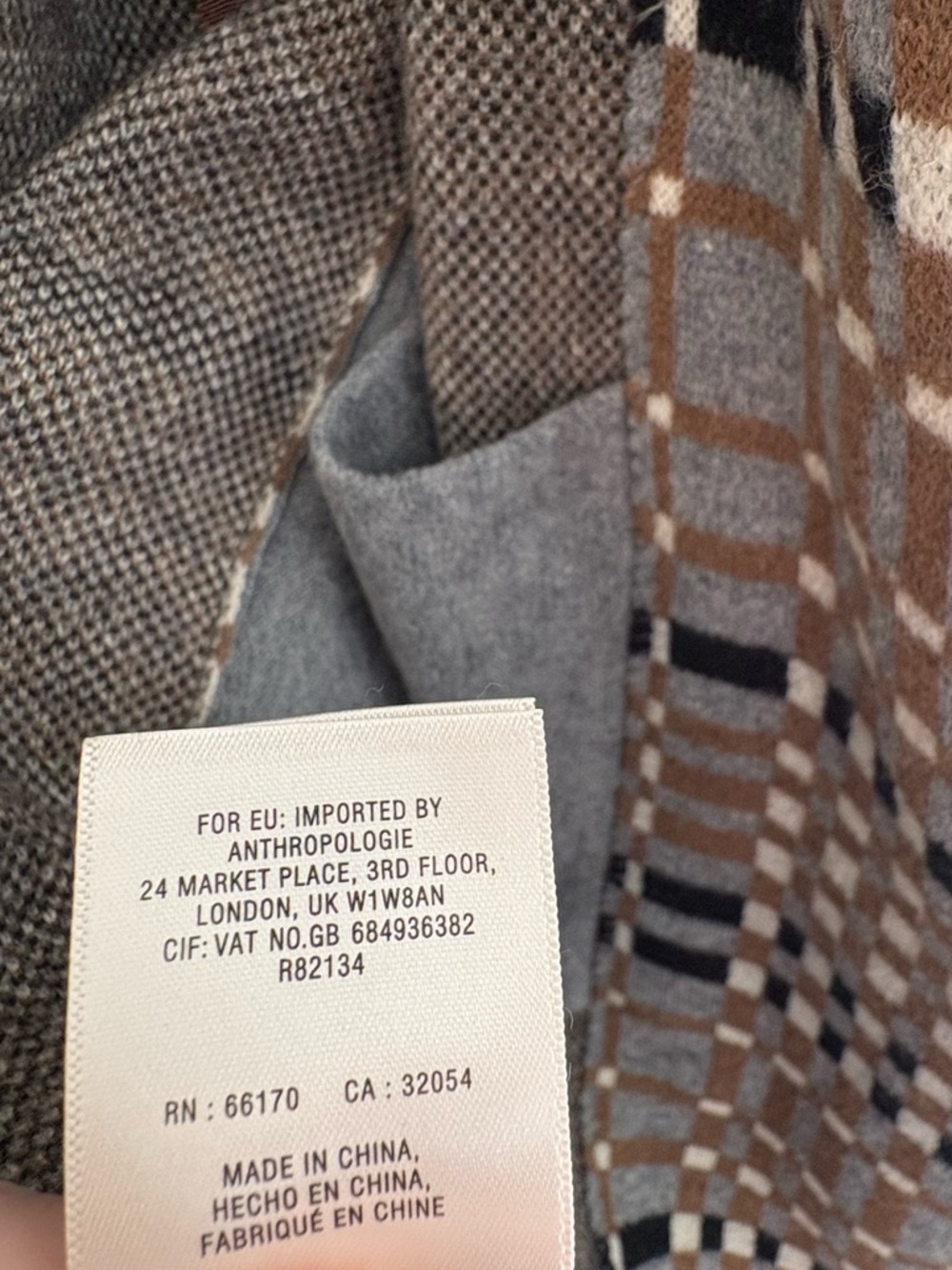 Anthropologie Wool Sweater Coat Hooded Plaid Coatigan Boho Cardigan Jacket chic - Picture 8 of 13